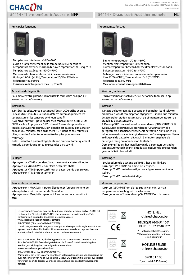 Página 1 del manual Manual de usuario Chacon 54414