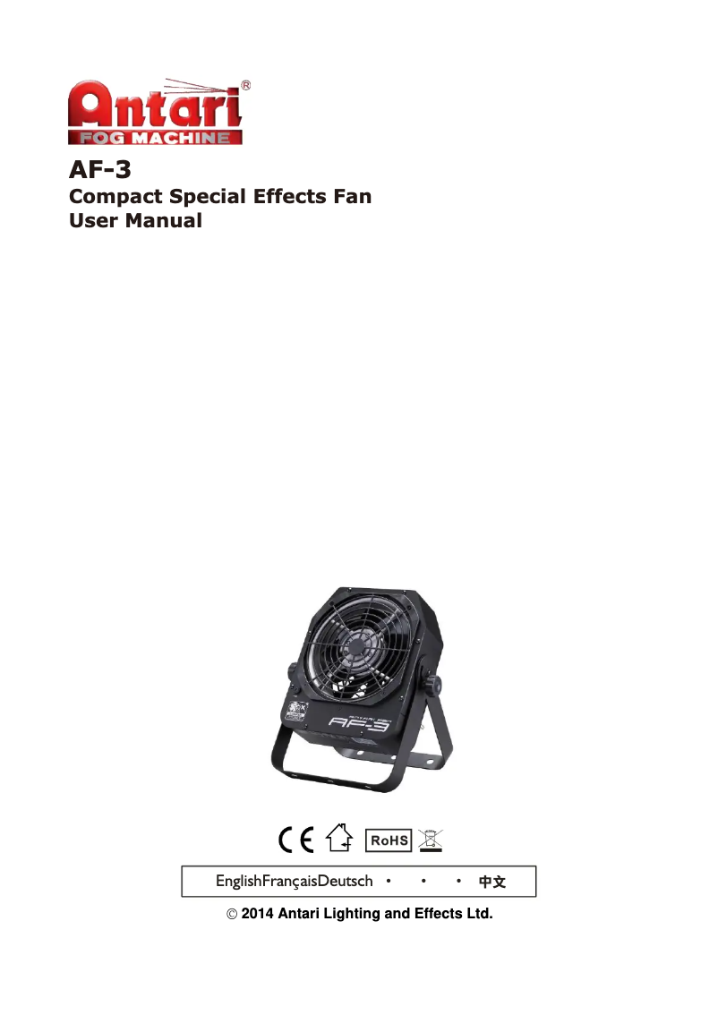 Page 1 de la notice Manuel utilisateur Antari AF-3