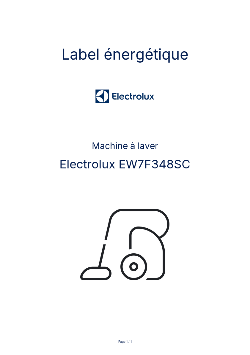 Image de la première page du manuel de l'appareil EW7F348SC