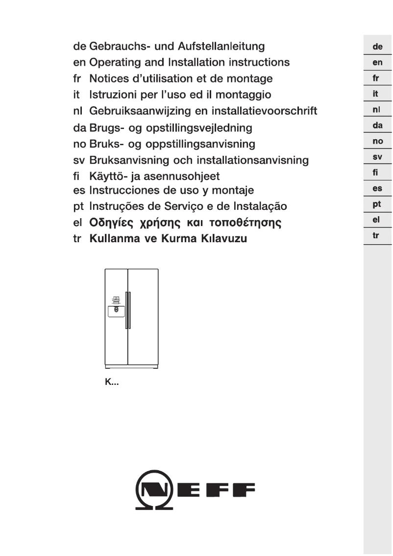 Page n°1 - Manuel utilisateur Neff K3990X7GB