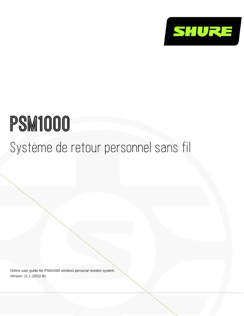 Page n°1 - Manuel utilisateur Shure SM10