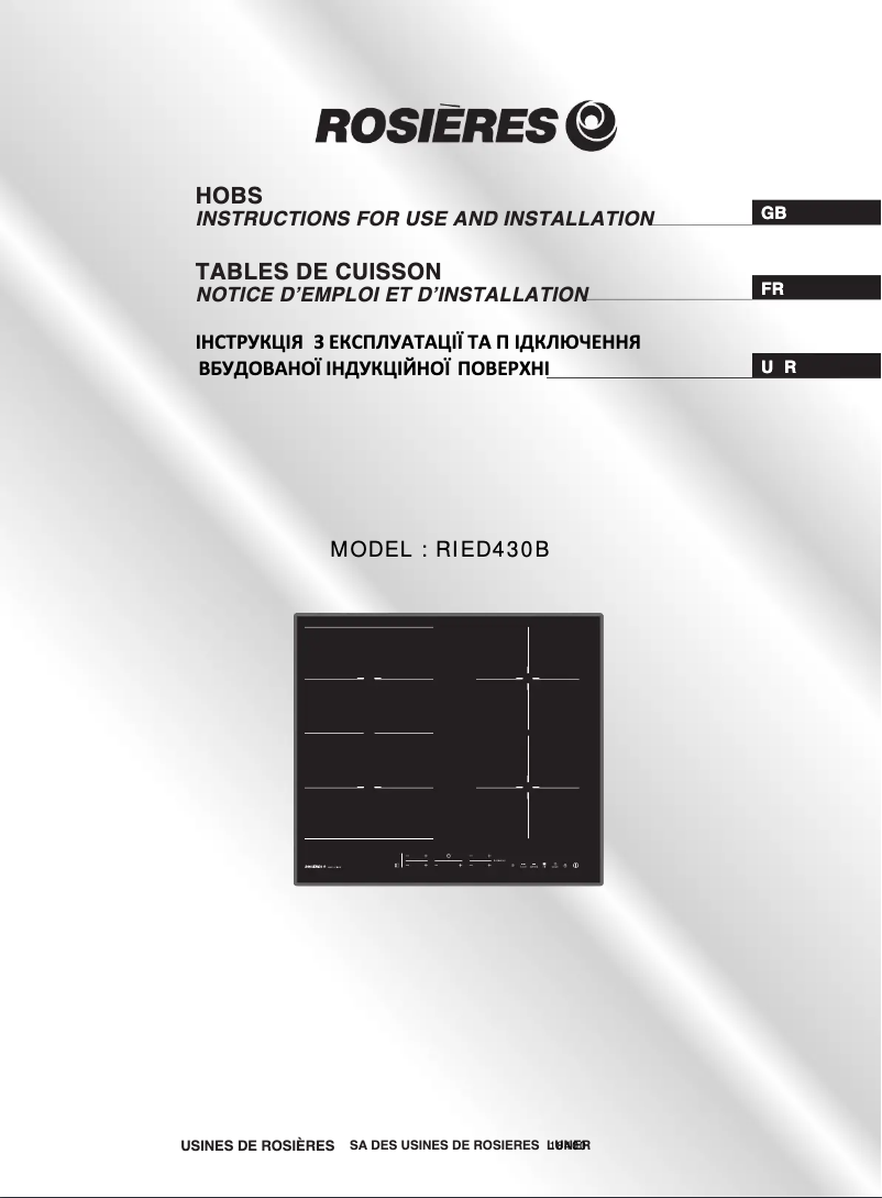 Image de la première page du manuel de l'appareil RIED 430 B