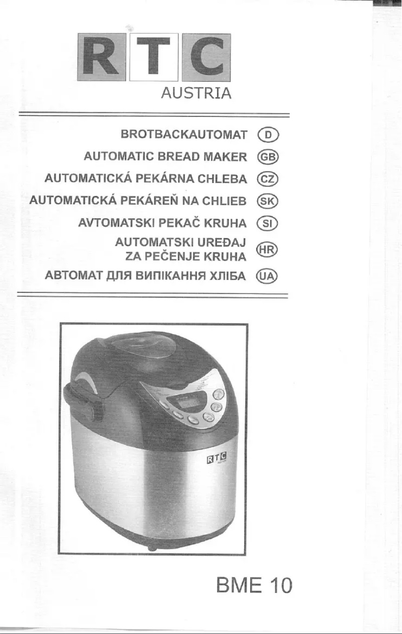 Page n°1 - Manuel utilisateur RTC BME 10