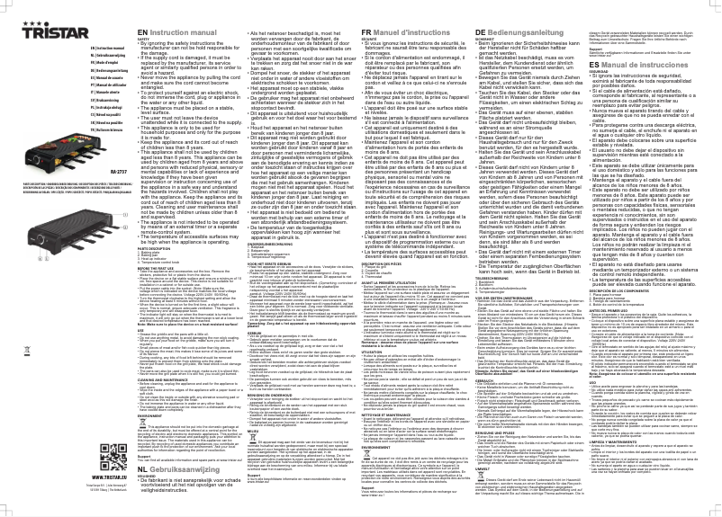 Page 1 de la notice Manuel utilisateur TriStar RA-2737