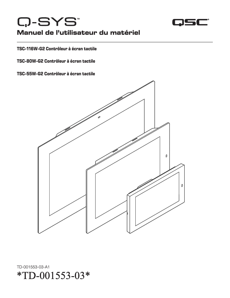 Page 1 de la notice Manuel utilisateur QSC TSC-55w-G2