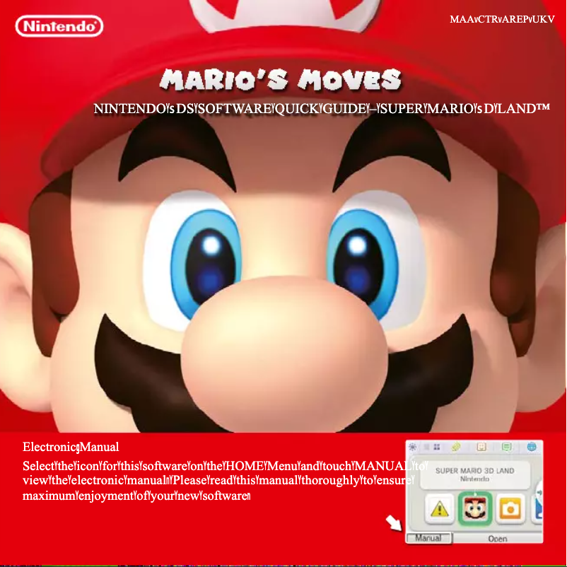 Page n°1 - Manuel utilisateur Nintendo SUPER MARIO 3D LAND