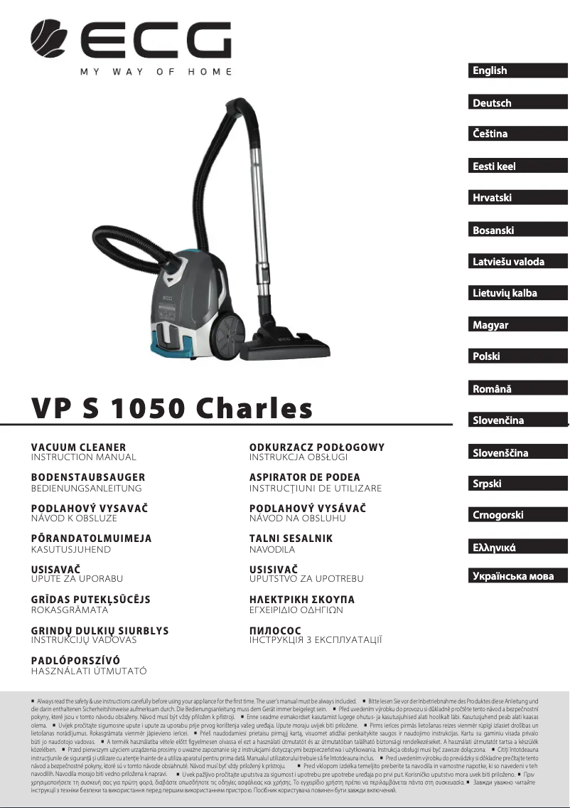 Image de la première page du manuel de l'appareil VP S1050 Charles