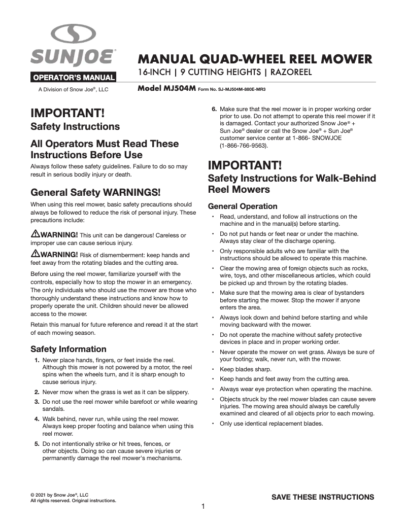 Image de la première page du manuel de l'appareil MJ504M