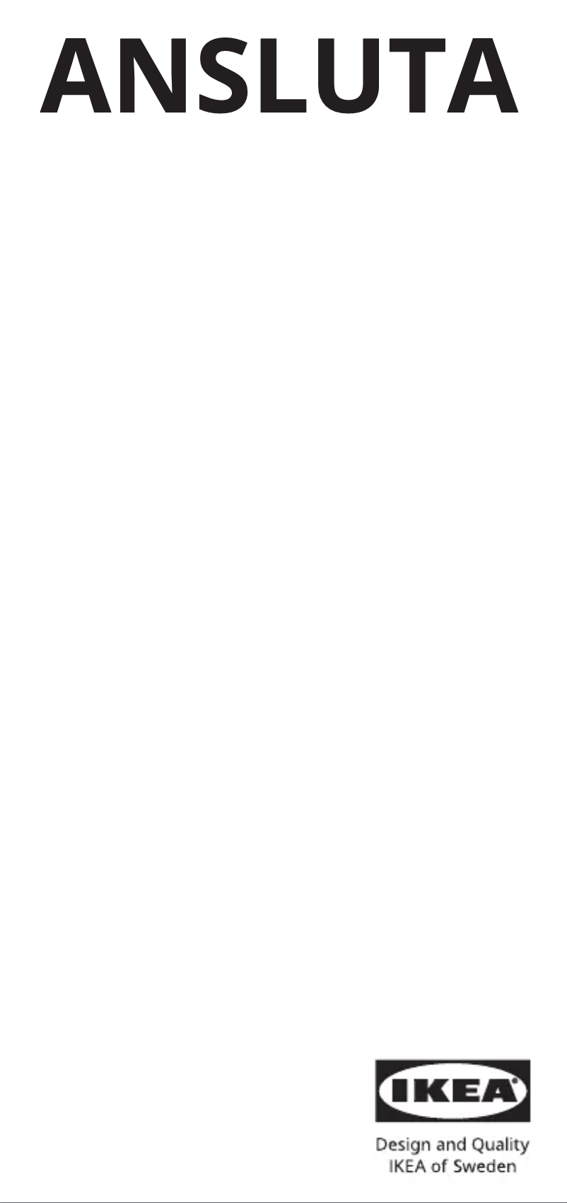Page 1 de la notice Manuel utilisateur Ikea ANSLUTA 301.214.11