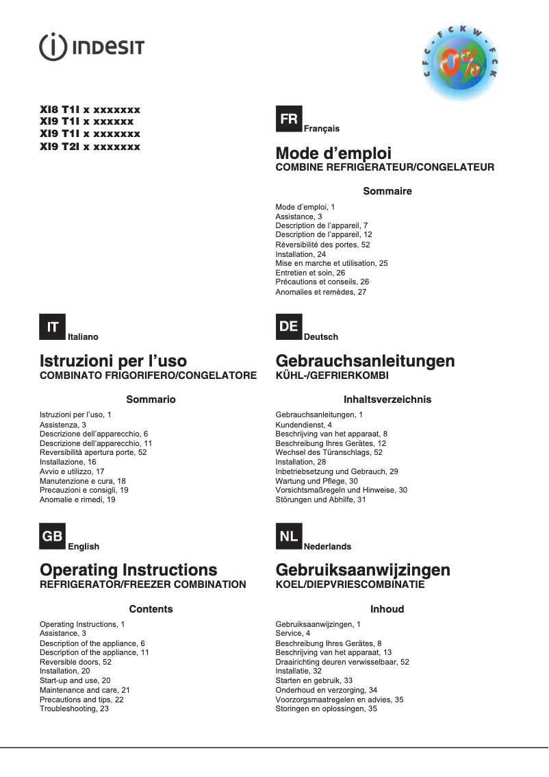 Image de la première page du manuel de l'appareil XI9 T2I X