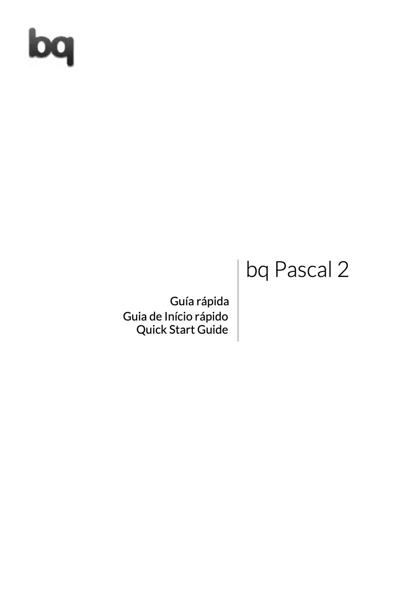 Página 1 del manual Manual de usuario bq Pascal 2