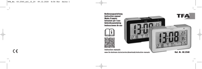 Page 1 de la notice Manuel utilisateur TFA 60.2540.53