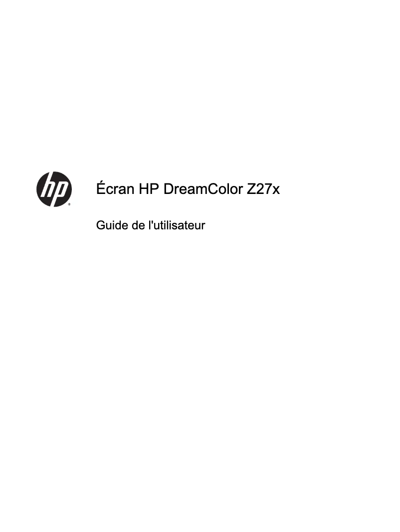 Page 1 de la notice Manuel utilisateur HP DreamColor Z27x
