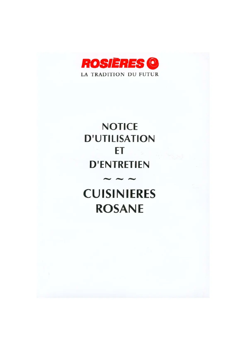 Page 1 de la notice Manuel utilisateur Rosieres BM 771 RB