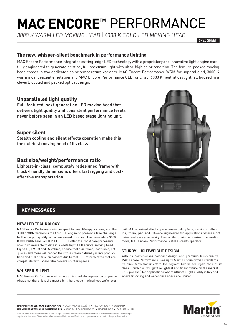 Imagen de la primera página del manual del dispositivo MAC Encore Performance CLD