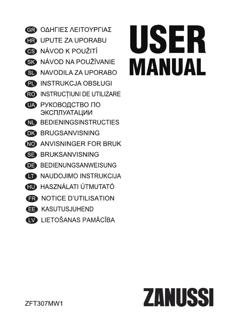 Page 1 de la notice Manuel utilisateur Zanussi ZFT307MW1