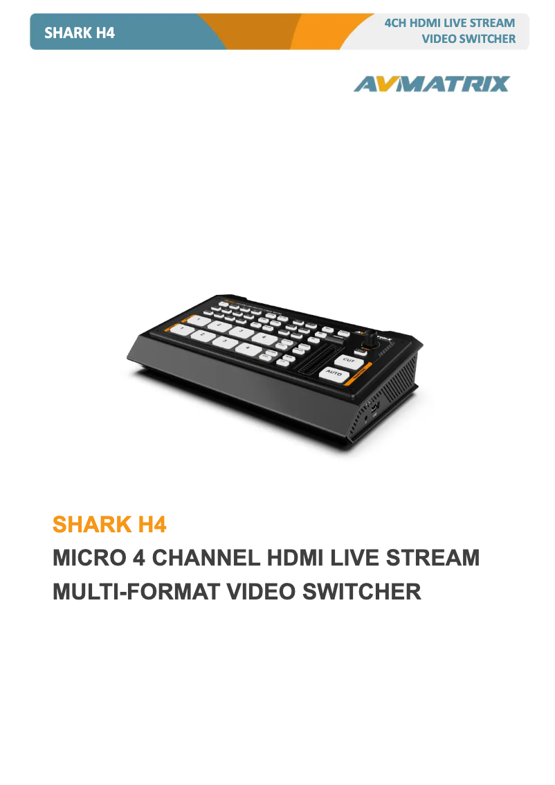 Page 1 de la notice Manuel utilisateur AVMATRIX Shark H4