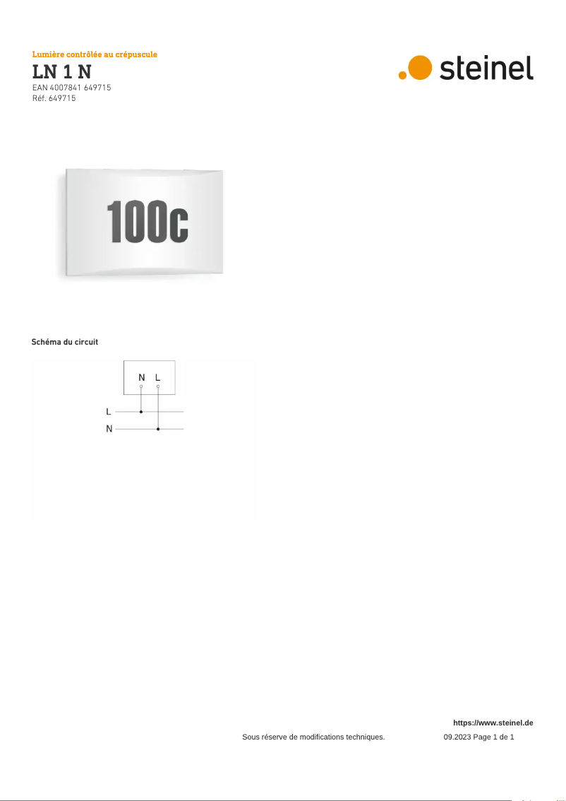 Image de la première page du manuel de l'appareil LN 1 N