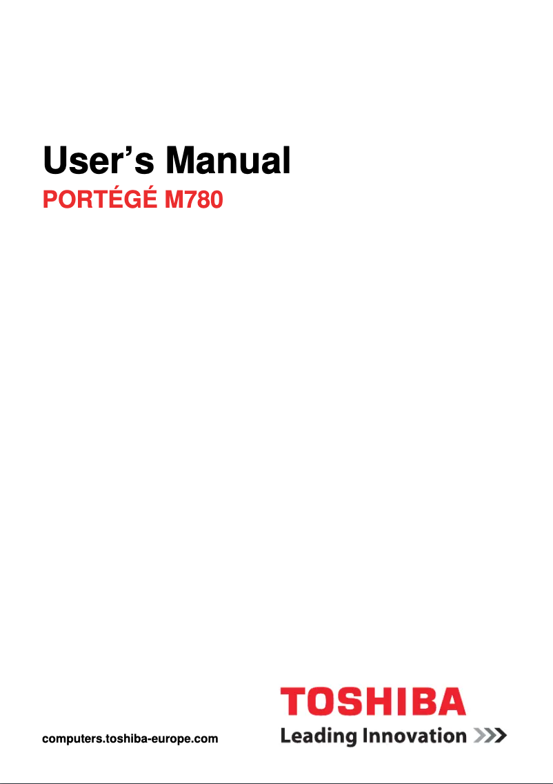 Page n°1 - Manuel utilisateur Toshiba Portege M780