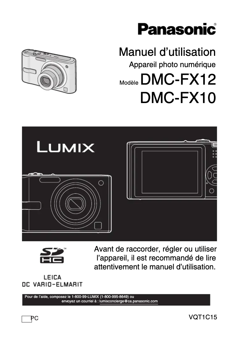 Image de la première page du manuel de l'appareil Lumix DMC-FX10