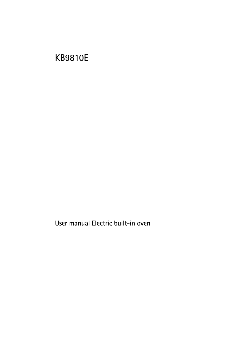 Page 1 de la notice Manuel utilisateur AEG KB9810E-M