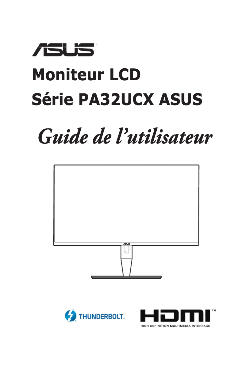 Page 1 de la notice Manuel utilisateur Asus ProArt PA32UCX
