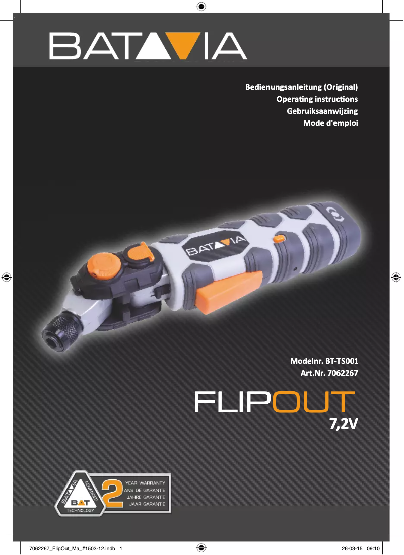 Page 1 de la notice Manuel utilisateur Batavia FlipOut