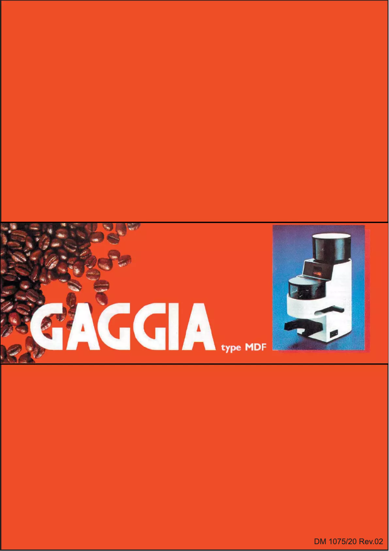 Page n°1 - Manuel utilisateur Gaggia MDF