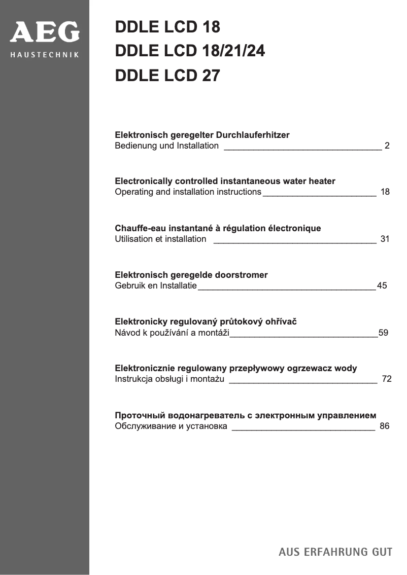 Imagen de la primera página del manual del dispositivo DDLE LCD 21