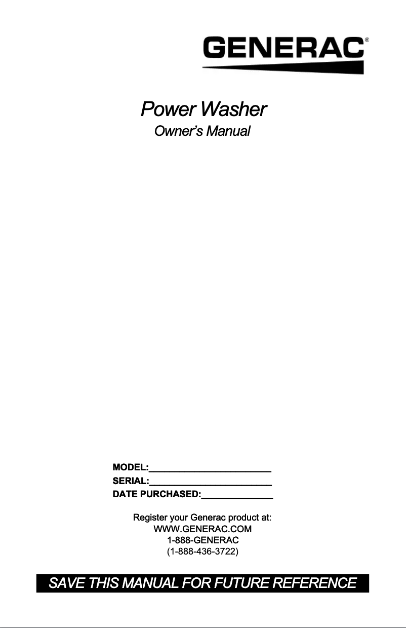 Page n°1 - Manuel utilisateur Generac G0079540