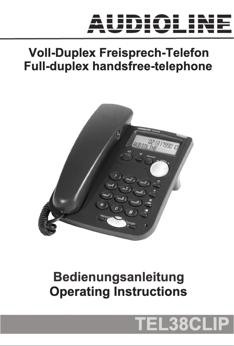 Página 1 del manual Manual de usuario Audioline TEL 38 CLIP