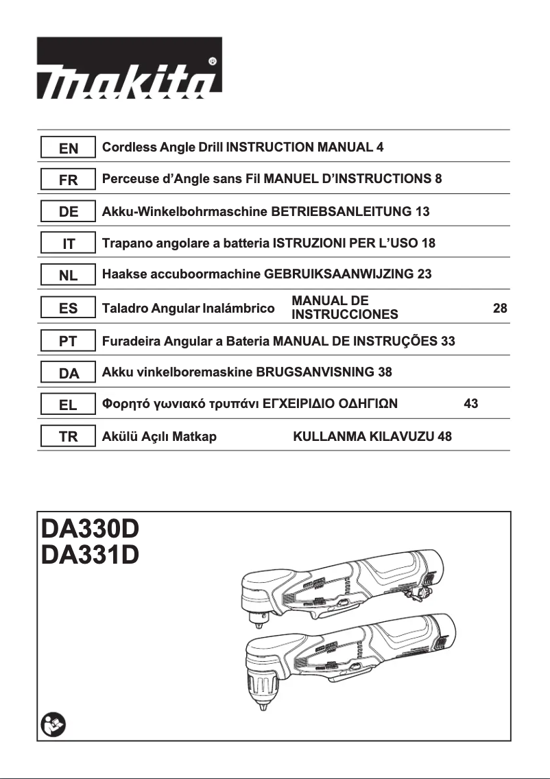 Page n°1 - Manuel utilisateur Makita DA331D