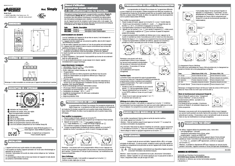 Image de la première page du manuel de l'appareil Simply W