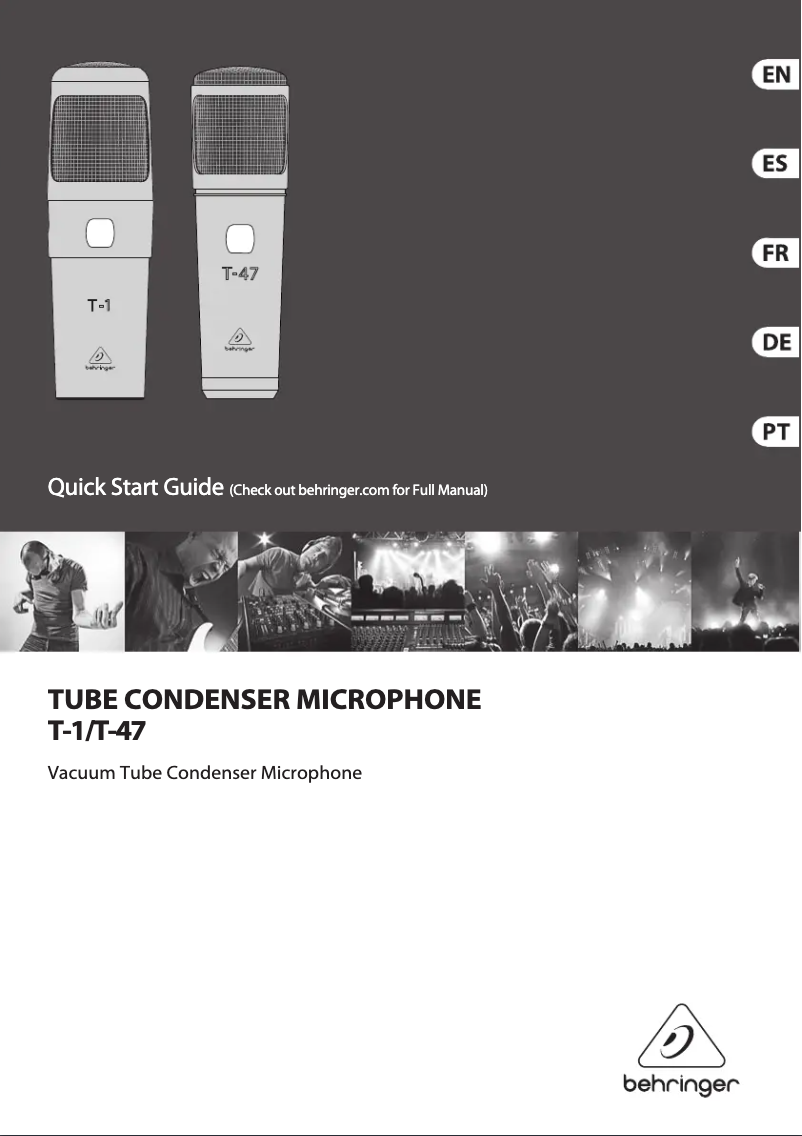 Page 1 de la notice Guide de démarrage rapide Behringer T-47