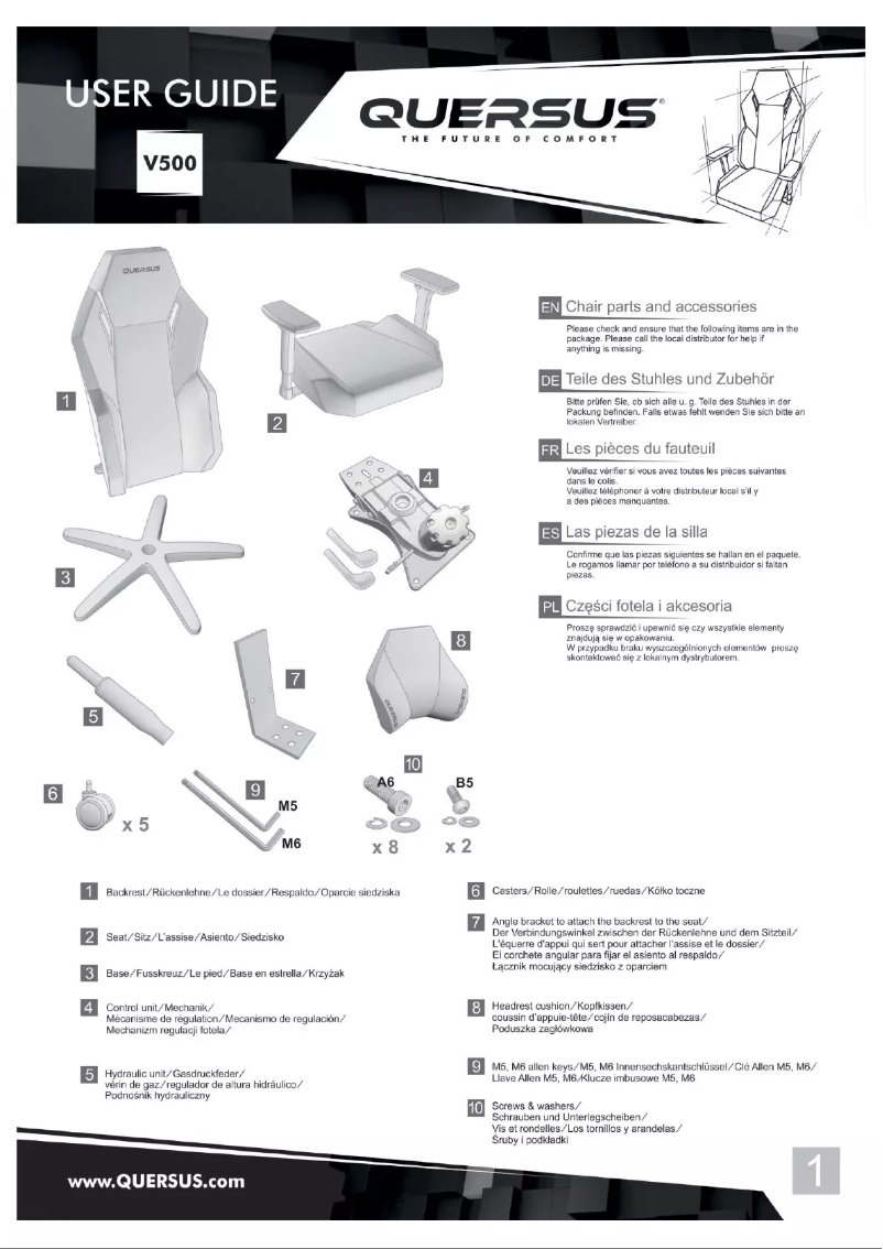 Page 1 de la notice Manuel utilisateur Quersus Vaos 502