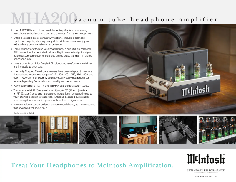 Página 1 del manual Folleto McIntosh MHA200