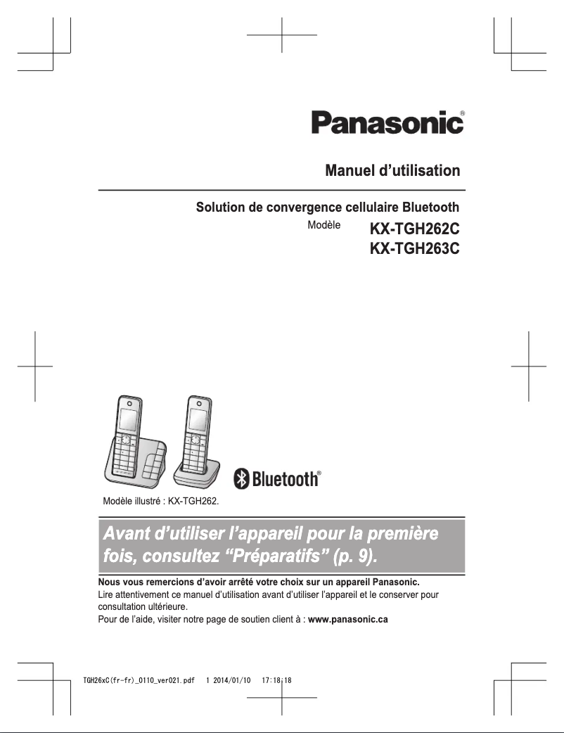 Page n°1 - Manuel utilisateur Panasonic KX-TGH260
