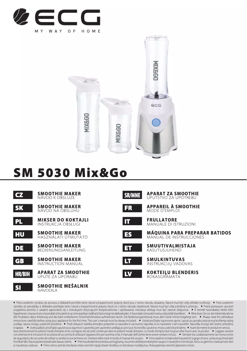 Page n°1 - Manuel utilisateur ECG Mix&Go SM 5030