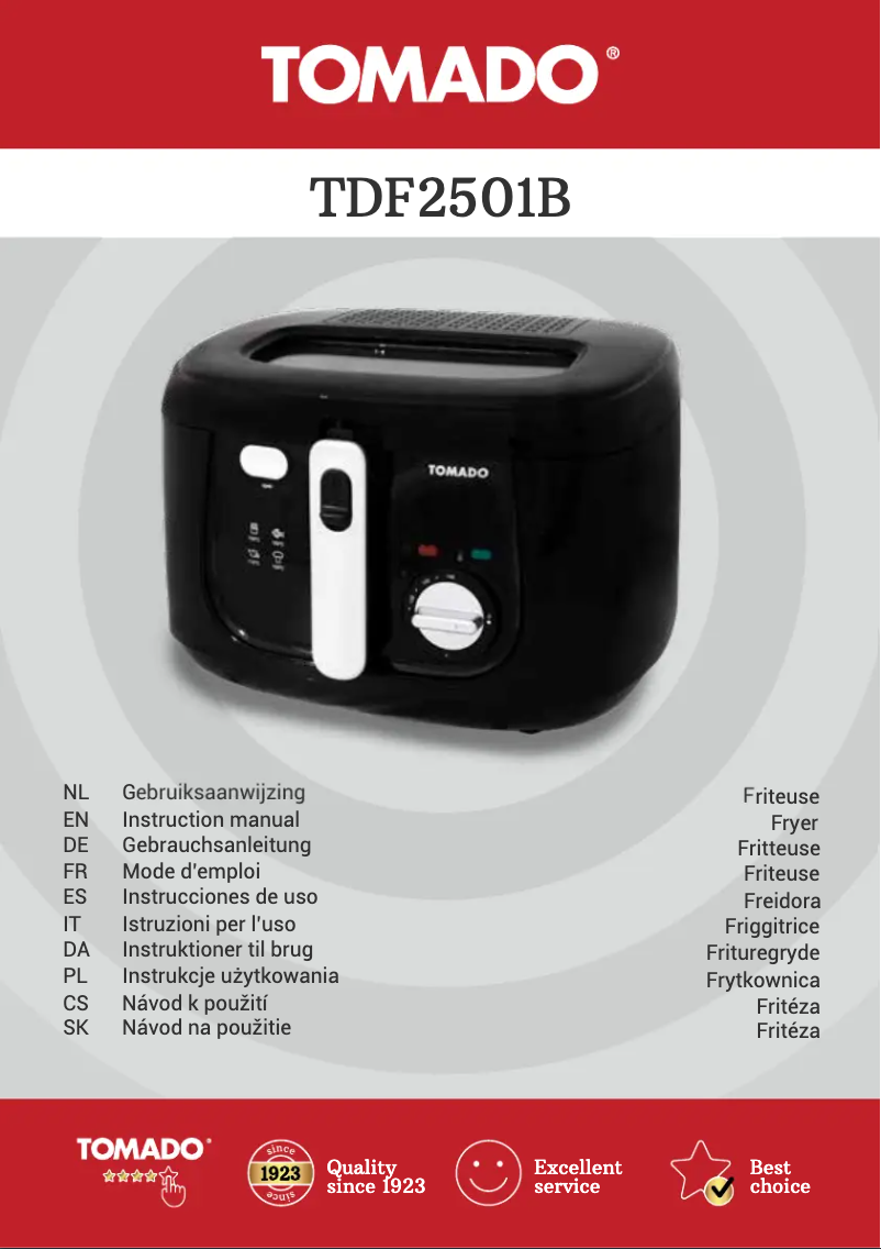 Page 1 de la notice Manuel utilisateur Tomado TDF2501B