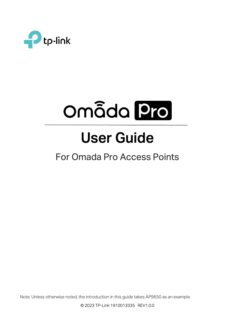 Page n°1 - Manuel utilisateur TP-Link Omada Pro AP9650