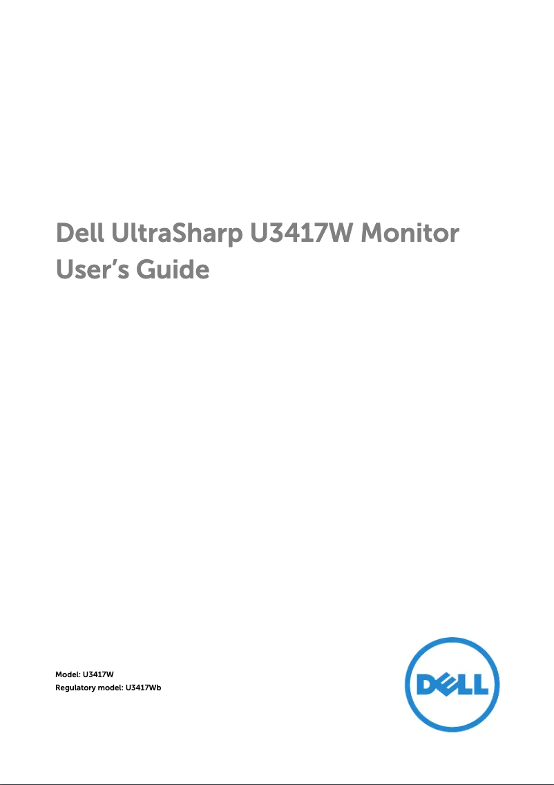 Page 1 de la notice Manuel utilisateur Dell UltraSharp U3417W