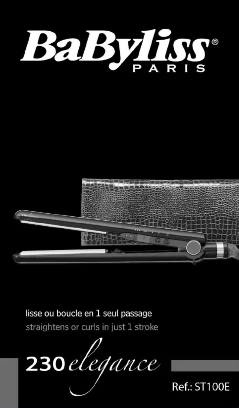 Page 1 de la notice Manuel utilisateur BaByliss ST100E Emotion
