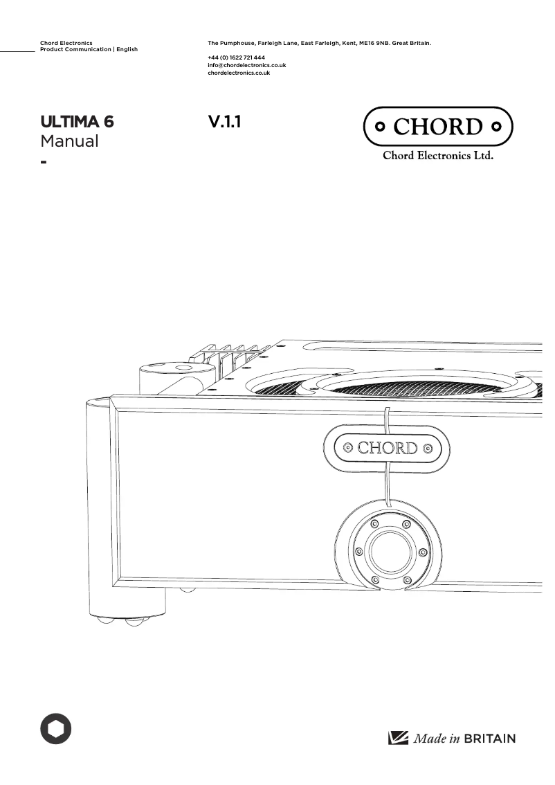 Page 1 de la notice Manuel utilisateur Chord Ultima 6