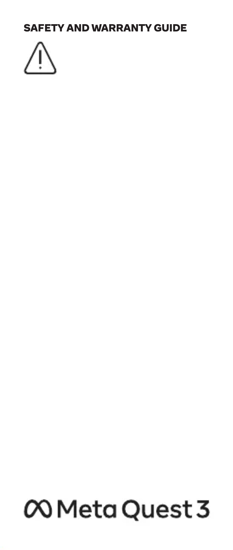 Page 1 de la notice Manuel utilisateur META Quest 3