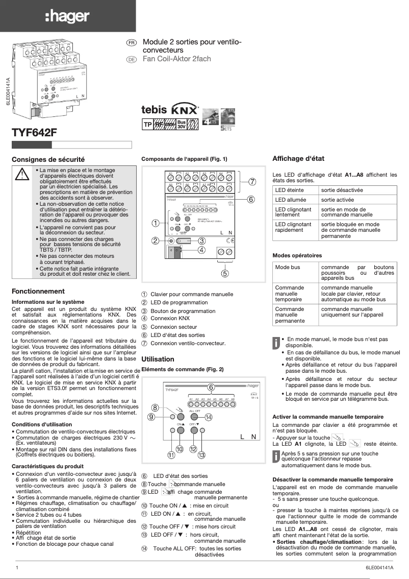 Image de la première page du manuel de l'appareil TYF642F