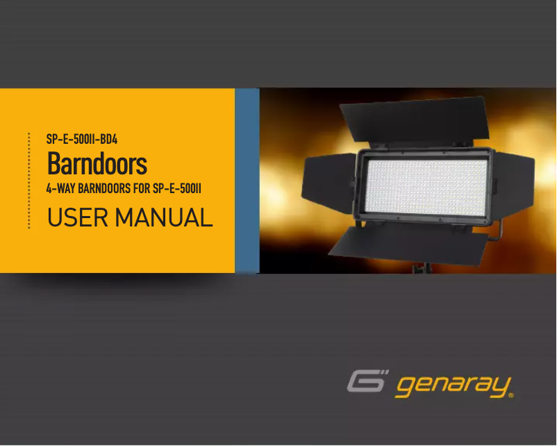 Page n°1 - Manuel utilisateur Genaray Barndoors SP-E-500II-BD4