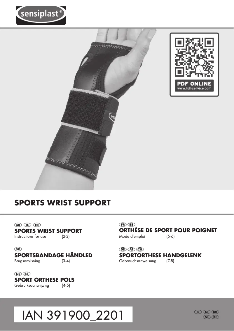 Page 1 de la notice Manuel utilisateur Sensiplast IAN 391900