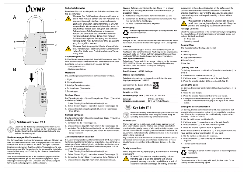Page n°1 - Manuel utilisateur Olympia ST 4