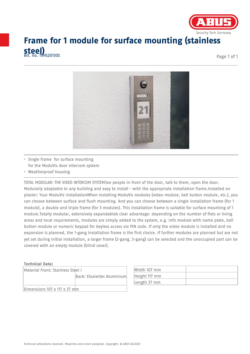 Image de la première page du manuel de l'appareil TVHS20130S