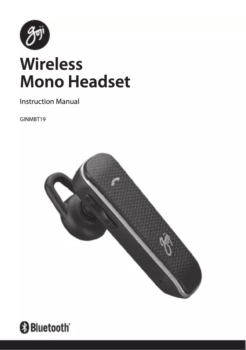 Page 1 de la notice Manuel utilisateur Goji GINMBT19